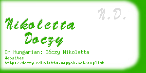 nikoletta doczy business card