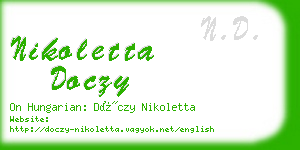 nikoletta doczy business card